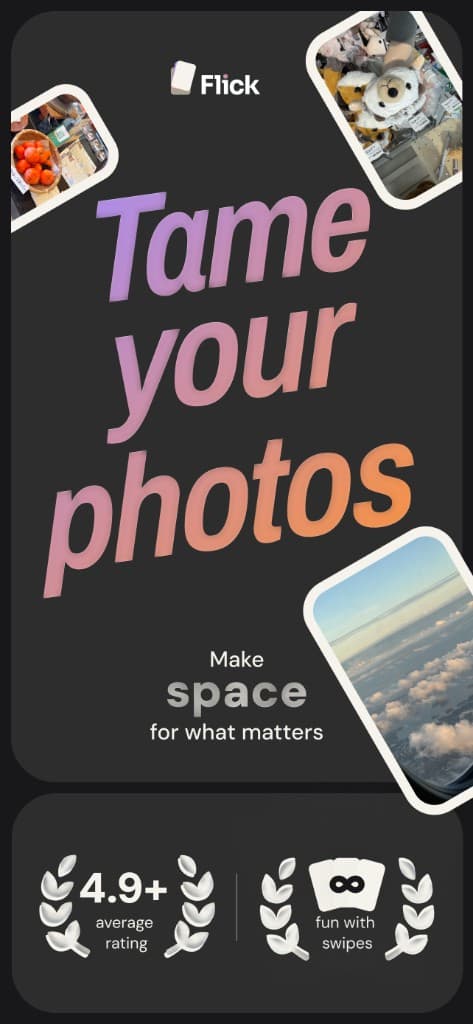 Flick: Tame your photos — intro screen