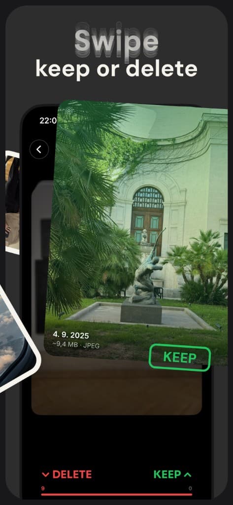 Flick: Swipe to keep or delete a photo